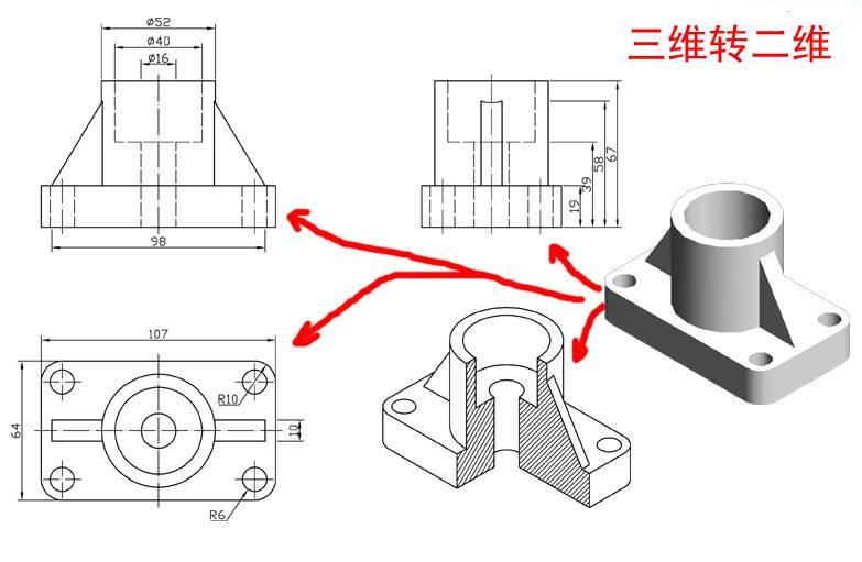 AutoCAD��άģ��ͶӰ����άƽ��ķ���