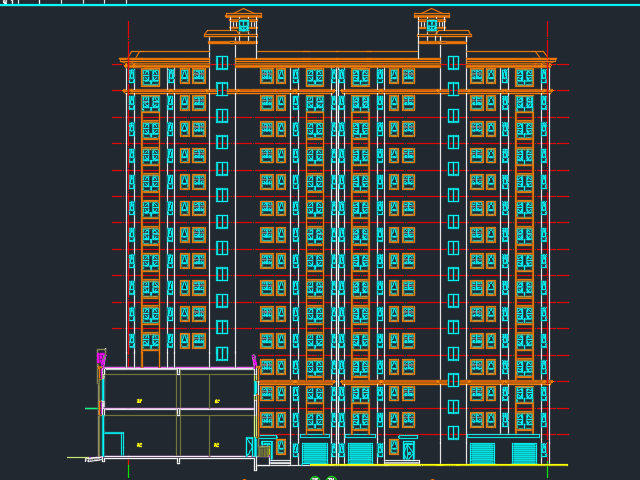 ĳ��ס¥�����ṹȫ��ʩ��ͼ����ˮ��ů��