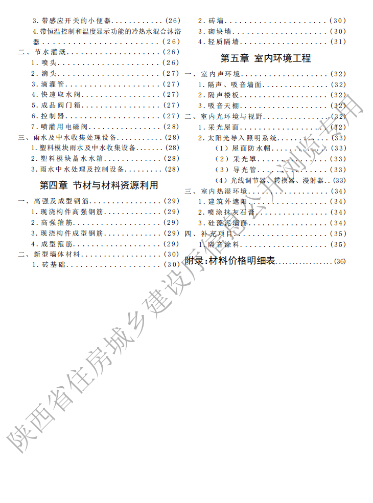 2025版陕西省绿色建筑工程基价表